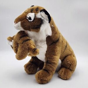 Unipak Tiger with Carrying a Baby Cub 20 inch Long Stuffed Plush Toy‎ Animal